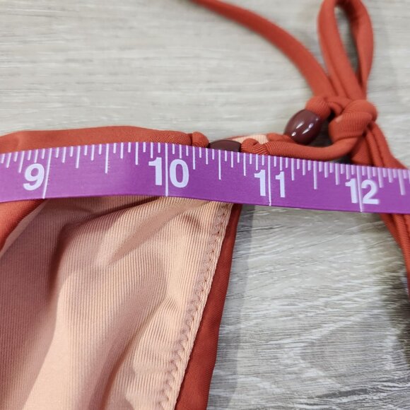 J. Crew Rust Cheeky String Bikini Bottom With Beads New With Tags Womens Size L - Picture 4 of 16